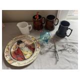 Royal Doulton :The Hunting Man" plate, 2 Lab cups
