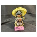 Goebel "Flower Boy"  1983  Hand Painted Bisque
