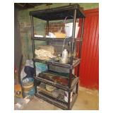 Four-Tier Black Plastic Shelving Unit with