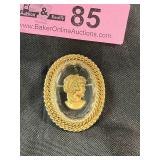 Vintage gold-tone reverse carved intaglio cameo