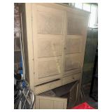 Vintage Pie Safe Cabinet with Pierced Tin Panels