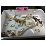 Lot of Misc. Gold-tone costume jewelry