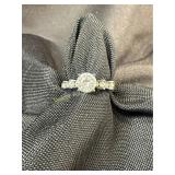 Vintage .923cz Silver 9 stone Engagement ring