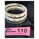 3 piece bangle bracelets 2 iridescent mother