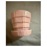 Mccoy pink basketweave flower pot