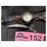 Silver tone and rhinestone Rumours watch and