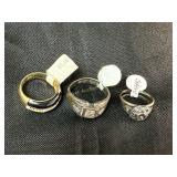 lot of 3 rings 1 is marked sterling