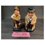 2 Royal Doltan Hand painted Bone China  figurines
