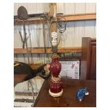 Vintage Aladdin maroon-glazed ceramic table lamp
