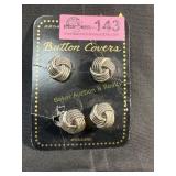 Set of 4 vintage button covers on original card