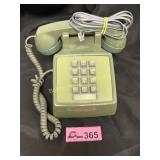 Vintage Avacado color push dial phone