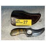 Fixed-Blade Knife with Custom Handle and Sheath