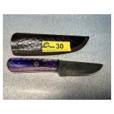 Custom Fixed Blade Knife with Leather Sheath