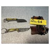 Pair of Damascus Steel Keychain Knives
