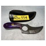 Damascus Steel Finger-Hole Knife