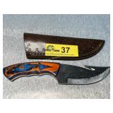 Custom Gut Hook Knife with Decorative Handle