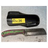 Damascus Cleaver Knife with Multicolor Handle