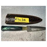 Damascus Steel Fixed Blade Knife with Sheath
