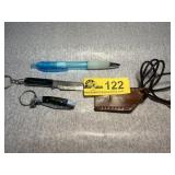 Set of Two Miniature Damascus Steel Keychains