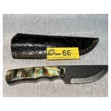 Custom File Knife with Textured Leather Sheath