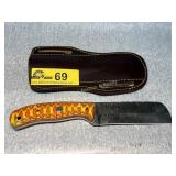 Custom Damascus Fixed-Blade Knife with Sheath
