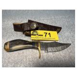 Damascus Steel Fixed Blade Knife with Sheath