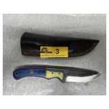 Custom Fixed Blade Knife with Leather Sheath