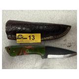 Custom Fixed Blade Knife with Leather Sheath