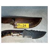 Custom Fixed Blade Knife with Leather Sheath