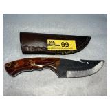 Custom File Knife with Gut Hook and Sheath