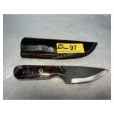Custom File Steel Drop Point Knife with Sheath