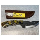 Custom Gut Hook Knife with Resin Handle and