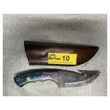 Custom Gut Hook Knife with Decorative Handle