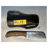 Damascus Cleaver Knife with Custom Wood Handle