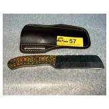 Custom Cleaver Style Knife with Leather Sheath
