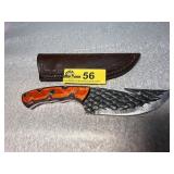 Custom Gut Hook Knife with Leather Sheath