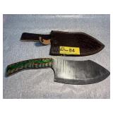 Custom Fixed Blade Knife with Leather Sheath