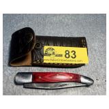 Folding Knife with Red Wood Handle