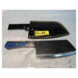 Custom File Steel Cleaver with Sheath