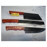 Custom Hand-Forged File Knife Set - 3 Piece