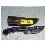 Custom Gut Hook Knife with Purple Burl Handle