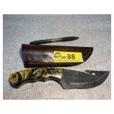 Custom File Knife with Gut Hook and Sheath
