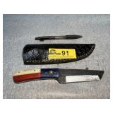 Texas Flag Design Custom Fixed Blade Knife