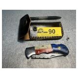 Texas Flag Design Folding Pocket Knife with Pouch