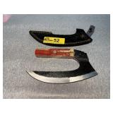 Custom Ulu Knife with Wood Handle
