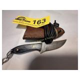 Fixed-Blade Neck Knife with Leather Sheath