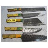 5-Piece Custom Damascus Steel Knife Set