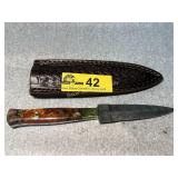Custom Damascus Steel Dagger with Inlaid Handle