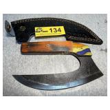 Custom Ulu Knife with Multi-Tone Handle and