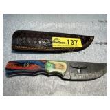 Custom Damascus Fixed-Blade Knife